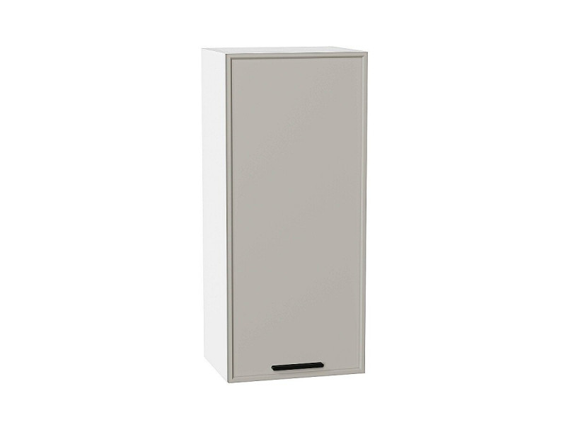 920*400* Шкаф верхний с 1-ой дверцей Фрейм Grey Silk / Белый