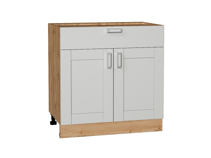 Кухня 816*800*Шкаф нижний с 2-мя дверцами и ящиком Лофт Grey Silk/Дуб Вотан